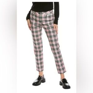 J. McLaughlin Yara Pink and Black Plaid Straight Leg Pants